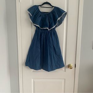 Off the shoulder Jean Ruffle Mini Dress